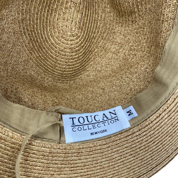 Toucan Hats Tuckernuck NEW Ivory Cream Wide Brim Packable Fedora Sun Hat Size M - Picture 10 of 10